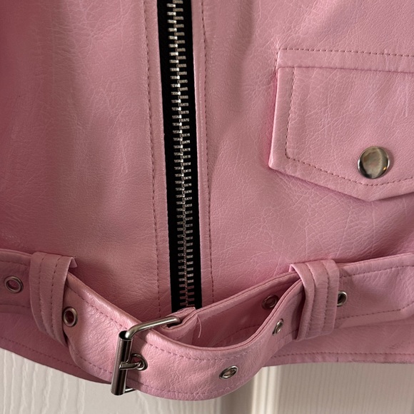 Dolls Kill Pink Leather Jacket with Studs - Picture 5 of 7